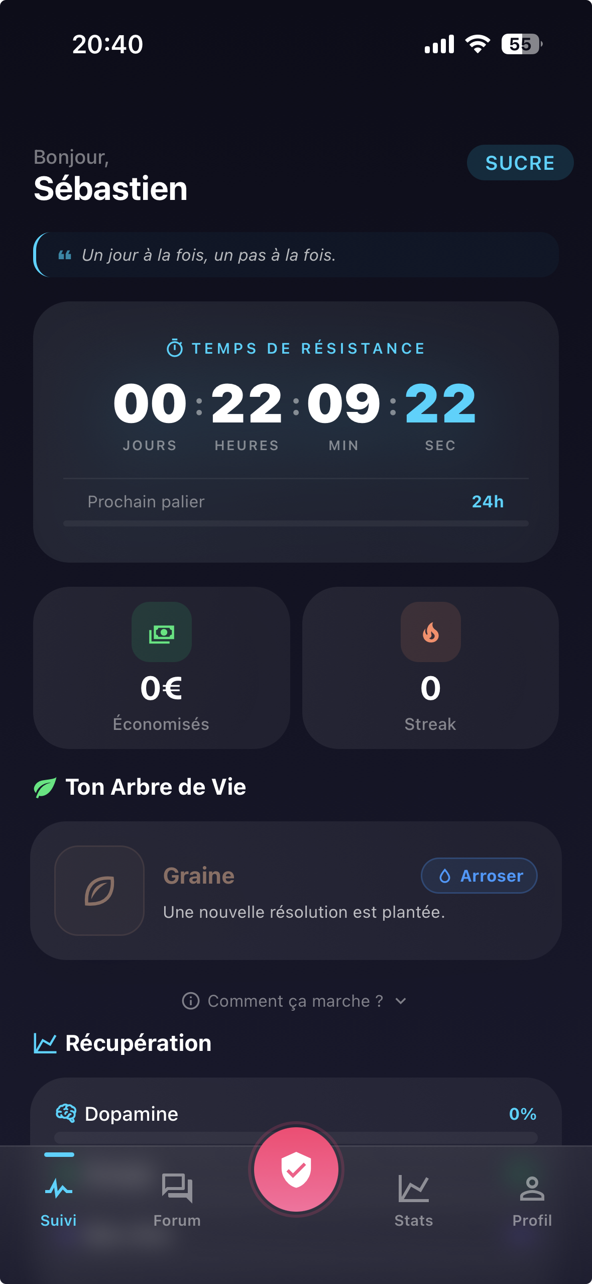 Aperçu de l'application ResisT